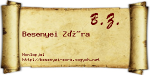 Besenyei Zóra névjegykártya